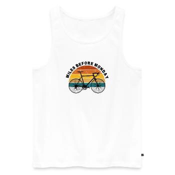 Sonnenuntergang-Radfahrer Silhouette - Männer Premium Bio Tank Top - Weiß - Vorne - Michal (187cm)