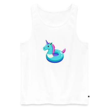Einhorn-Poolspielzeug - Männer Premium Bio Tank Top - Weiß - Vorne - Michal (187cm)