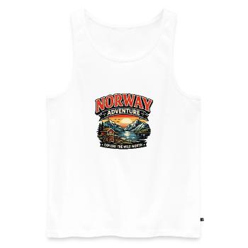 Norwegen-Abenteuer Nord - Männer Premium Bio Tank Top - Weiß - Vorne - Michal (187cm)