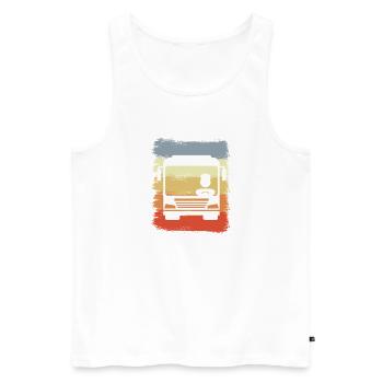 Oldschool Busfahrer - Männer Premium Bio Tank Top - Weiß - Vorne - Michal (187cm)