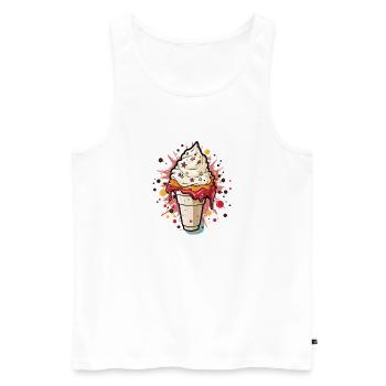 Eiscreme Becher - Men's Premium Organic Tank Top - white - Front - Michal (187cm)