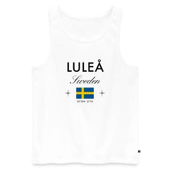 Luleå, Suède, coordonne le souvenir de voyage - Débardeur bio Premium Homme - blanc - Devant - Michal (187cm)