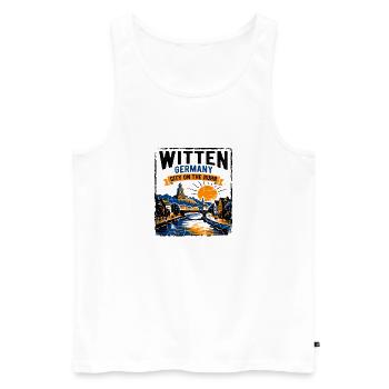 The Vintage Cityscape Of Witten Germany D3370 - Men's Premium Organic Tank Top - white - Front - Michal (187cm)