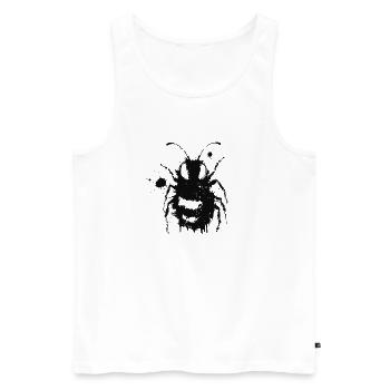 Abeille Street Art Grunge Noir - Débardeur bio Premium Homme - blanc - Devant - Michal (187cm)