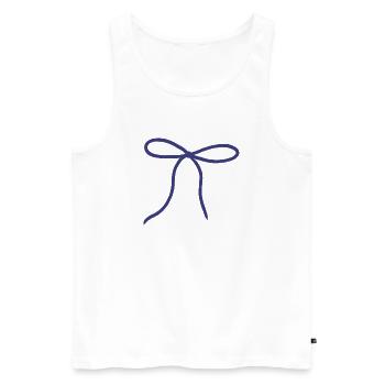 Blue Ribbon Bow Illustration - Men's Premium Organic Tank Top - white - Front - Michal (187cm)