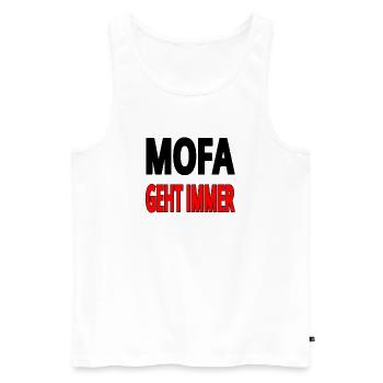 Mofa - Männer Premium Bio Tank Top - Weiß - Vorne - Michal (187cm)