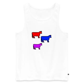 Cows - Men's Premium Organic Tank Top - white - Front - Michal (187cm)