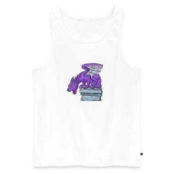Lila Gargoyille - Männer Premium Bio Tank Top - Weiß - Vorne - Michal (187cm)