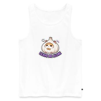 Leave Me Alone Cute Garlic Hamster Meme - Men's Premium Organic Tank Top - white - Front - Michal (187cm)