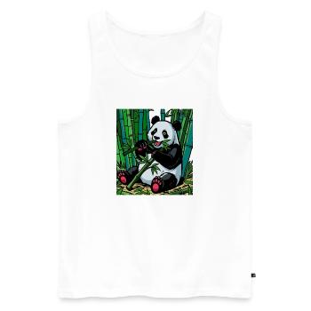 Panda in the Bamboo Forest – Bright Colors - Men's Premium Organic Tank Top - white - Front - Michal (187cm)