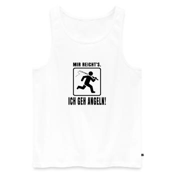 Angeln Spruch – Mir reicht's, ich geh angeln - Männer Premium Bio Tank Top - Weiß - Vorne - Michal (187cm)