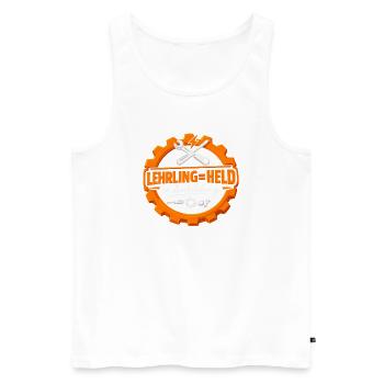 Lehrlinge sind Helden in Ausbildung - Männer Premium Bio Tank Top - Weiß - Vorne - Michal (187cm)