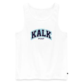 KalkPost3 - Men's Premium Organic Tank Top - white - Front - Michal (187cm)