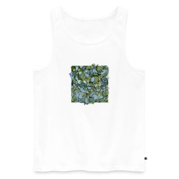 Hortensias bleus – Illustration florale moderne - Débardeur bio Premium Homme - blanc - Devant - Michal (187cm)