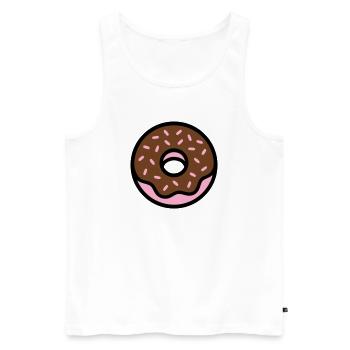 Donut Chocolate Sprinkles Icon - Men's Premium Organic Tank Top - white - Front - Michal (187cm)