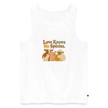 Love Knows No Species Vegan Animal Rights Retro - Men's Premium Organic Tank Top - white - Front - Michal (187cm)