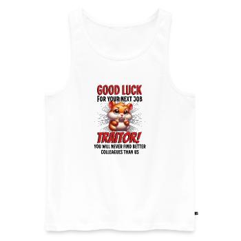 Funny Farewell Coworker - Men's Premium Organic Tank Top - white - Front - Michal (187cm)