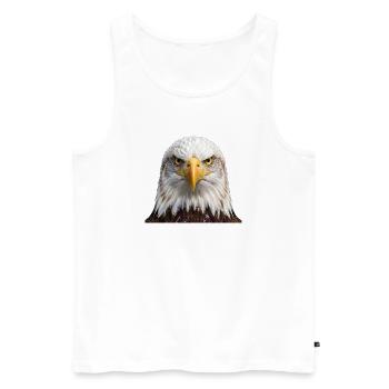 Eagle Portrait Bold Head Artwork - Men's Premium Organic Tank Top - white - Front - Michal (187cm)