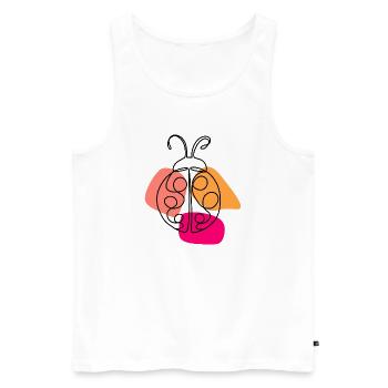 Coccinelle à une ligne dessinée à la main - Débardeur bio Premium Homme - blanc - Devant - Michal (187cm)