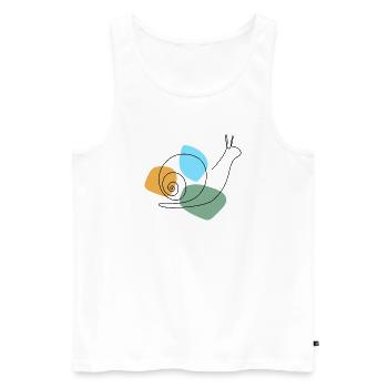 Lineart Snail with Pastel Shapes - Men's Premium Organic Tank Top - white - Front - Michal (187cm)