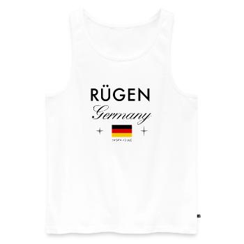 Rügen Deutschland Koordinaten Reise Souvenir - Männer Premium Bio Tank Top - Weiß - Vorne - Michal (187cm)