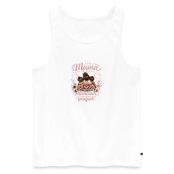 Mama Herzabenteuer Geschenk - Männer Premium Bio Tank Top - Weiß - Vorne - Michal (187cm)