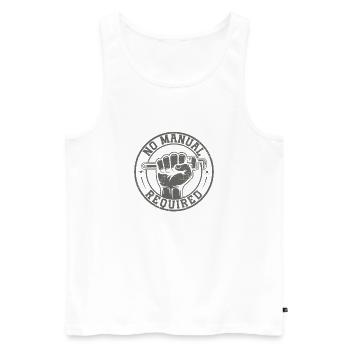No manual required – maker power - Men's Premium Organic Tank Top - white - Front - Michal (187cm)