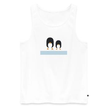 Geometric Black Penguins Duo - Men's Premium Organic Tank Top - white - Front - Michal (187cm)
