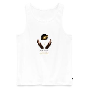 Architect of Fate Motivational Galaxy Design - Men's Premium Organic Tank Top - white - Front - Michal (187cm)