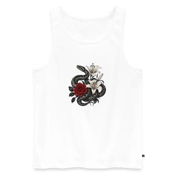Black and red flower snake - Vipera berus - Men's Premium Organic Tank Top - white - Front - Michal (187cm)