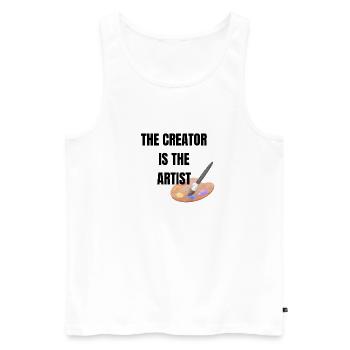 The Creator Is The Artist Graphic - Men's Premium Organic Tank Top - white - Front - Michal (187cm)