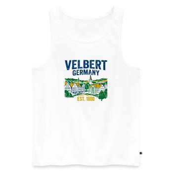 Velbert Allemagne Skyline Vintage Est 1800 - Débardeur bio Premium Homme - blanc - Devant - Michal (187cm)