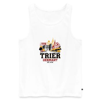 Historical Trier Germany City Skyline Novelty - Men's Premium Organic Tank Top - white - Front - Michal (187cm)