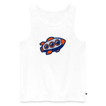 Space Rocket Illustration - Men's Premium Organic Tank Top - white - Front - Michal (187cm)