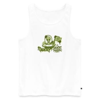 Graphisme graffiti d’OVNI extraterrestre - Débardeur bio Premium Homme - blanc - Devant - Michal (187cm)