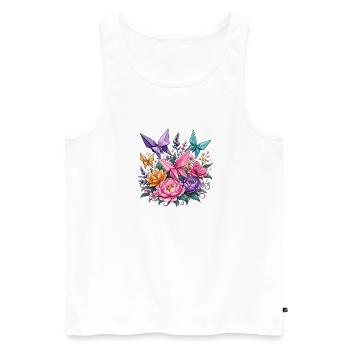Origami Wings Floral Splendour - Men's Premium Organic Tank Top - white - Front - Michal (187cm)
