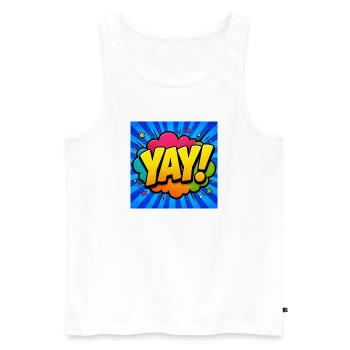 Energetic Comic Lettering – Pop Art Design - Men's Premium Organic Tank Top - white - Front - Michal (187cm)