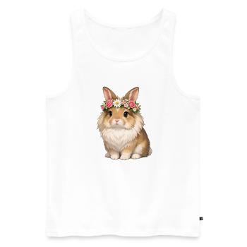 Löwenkopf Kaninchen  - Männer Premium Bio Tank Top - Weiß - Vorne - Michal (187cm)