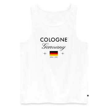 Cologne Germany Coordinates Travel Souvenir - Men's Premium Organic Tank Top - white - Front - Michal (187cm)