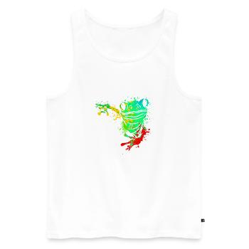 Frog Splash Art - Débardeur bio Premium Homme - blanc - Devant - Michal (187cm)