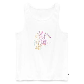 Skateboarder Rétro - Débardeur bio Premium Homme - blanc - Devant - Michal (187cm)