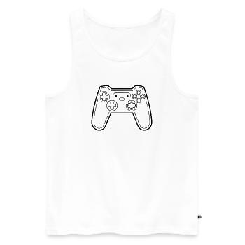 Game Controller Line Art - Men's Premium Organic Tank Top - white - Front - Michal (187cm)