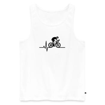 Road Bike Heartbeat ECG - Men's Premium Organic Tank Top - white - Front - Michal (187cm)