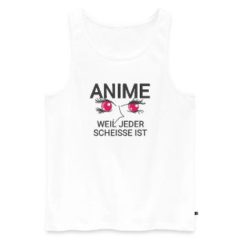 Anime Quote - Men's Premium Organic Tank Top - white - Front - Michal (187cm)