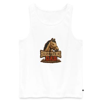 Horse Trainer Dad, Rugged Barn Equestrian Father's - Men's Premium Organic Tank Top - white - Front - Michal (187cm)