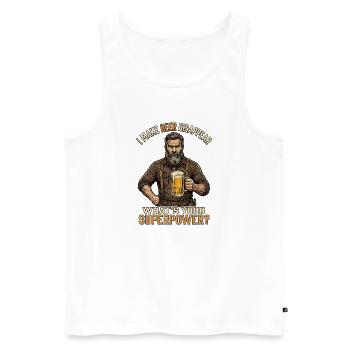 I Make Beer Disappear Craft Beer - Men's Premium Organic Tank Top - white - Front - Michal (187cm)