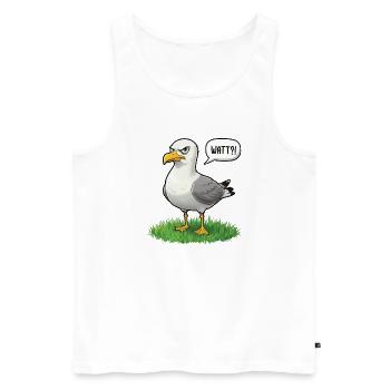 Expression humoristique de plage sur la côte des oiseaux marins de Watt - Débardeur bio Premium Homme - blanc - Devant - Michal (187cm)