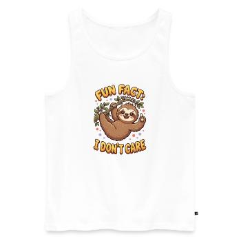 Funny Sarcastic Fun Fact I Don't Care - Men's Premium Organic Tank Top - white - Front - Michal (187cm)