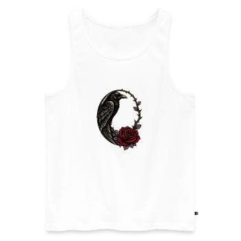 Raven Rose Gothic Crescent Moon - Men's Premium Organic Tank Top - white - Front - Michal (187cm)