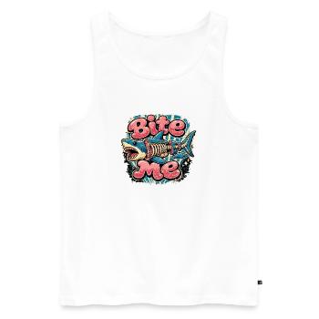 Cock Me Vintage Skeletal Shark - Men's Premium Organic Tank Top - white - Front - Michal (187cm)